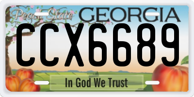 GA license plate CCX6689