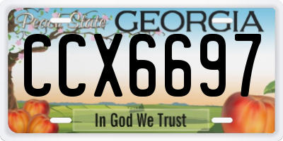 GA license plate CCX6697