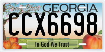 GA license plate CCX6698