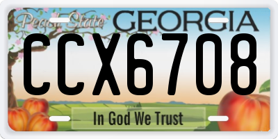 GA license plate CCX6708