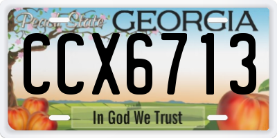 GA license plate CCX6713