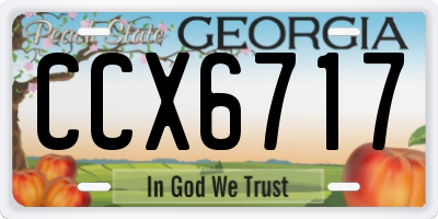 GA license plate CCX6717
