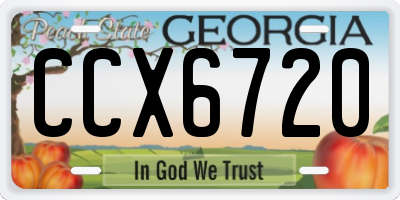 GA license plate CCX6720