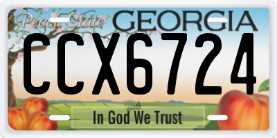 GA license plate CCX6724
