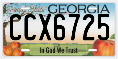 GA license plate CCX6725