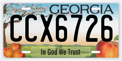 GA license plate CCX6726