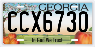 GA license plate CCX6730