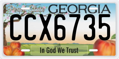 GA license plate CCX6735