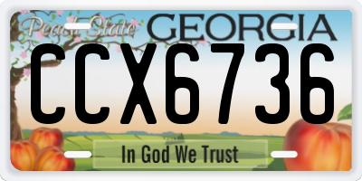 GA license plate CCX6736