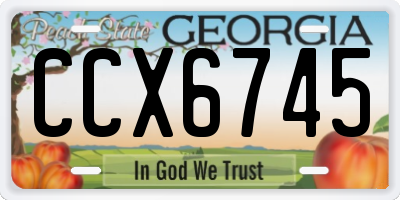 GA license plate CCX6745
