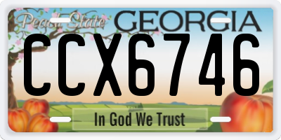 GA license plate CCX6746
