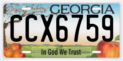 GA license plate CCX6759