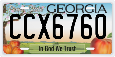 GA license plate CCX6760