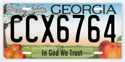 GA license plate CCX6764