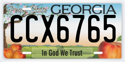 GA license plate CCX6765