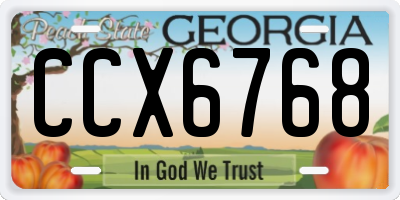 GA license plate CCX6768