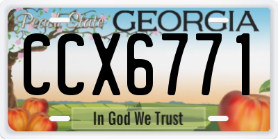 GA license plate CCX6771