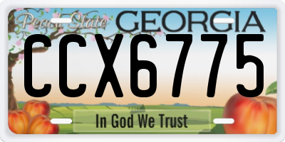 GA license plate CCX6775