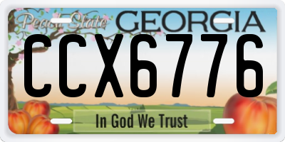 GA license plate CCX6776