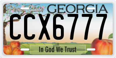 GA license plate CCX6777