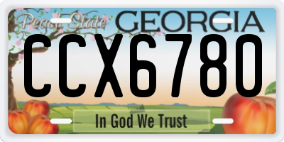 GA license plate CCX6780