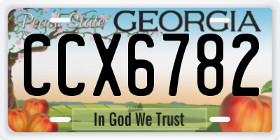 GA license plate CCX6782