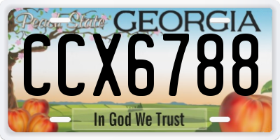 GA license plate CCX6788