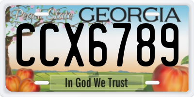 GA license plate CCX6789