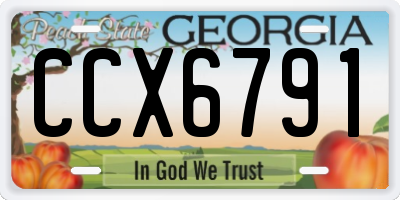 GA license plate CCX6791