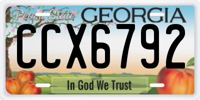 GA license plate CCX6792