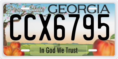 GA license plate CCX6795