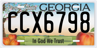 GA license plate CCX6798