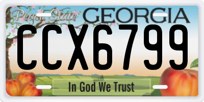 GA license plate CCX6799