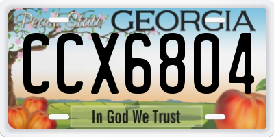 GA license plate CCX6804