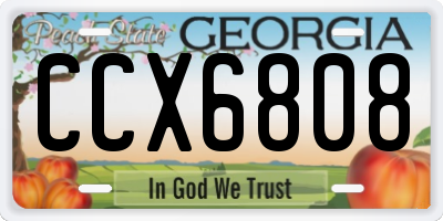 GA license plate CCX6808