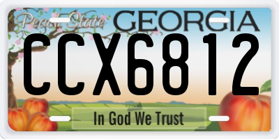 GA license plate CCX6812