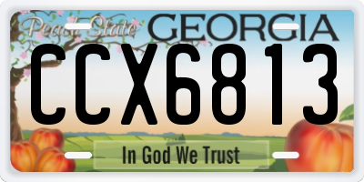 GA license plate CCX6813