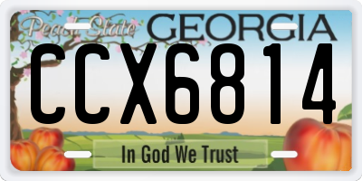 GA license plate CCX6814