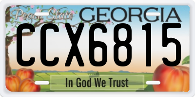 GA license plate CCX6815