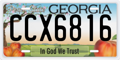 GA license plate CCX6816