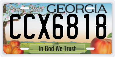 GA license plate CCX6818