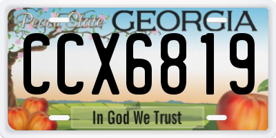 GA license plate CCX6819