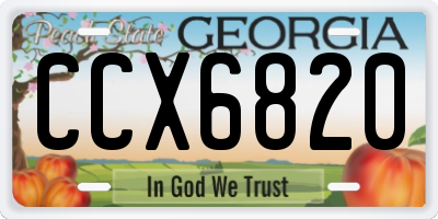 GA license plate CCX6820
