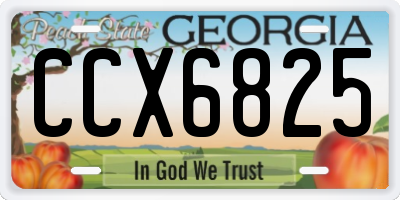GA license plate CCX6825