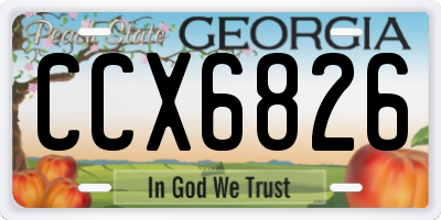 GA license plate CCX6826