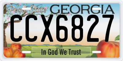 GA license plate CCX6827