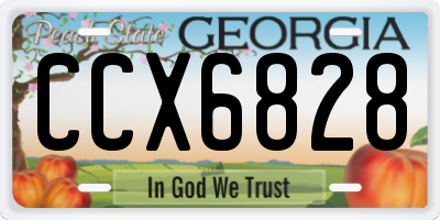 GA license plate CCX6828