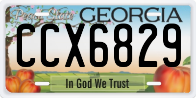 GA license plate CCX6829