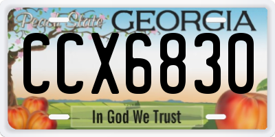 GA license plate CCX6830