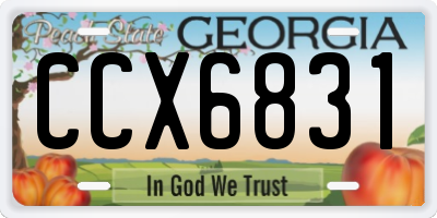 GA license plate CCX6831